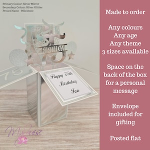 Personalised Pop Up Happy 75th Birthday Card in a Box, Unique Greeting Card