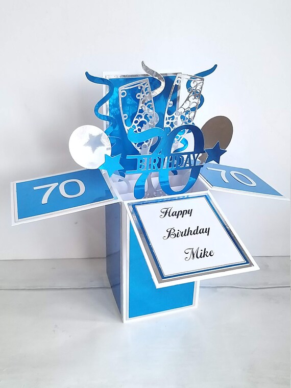Personalised 70th Birthday Card Pop up Happy 70th Birthday - Etsy UK