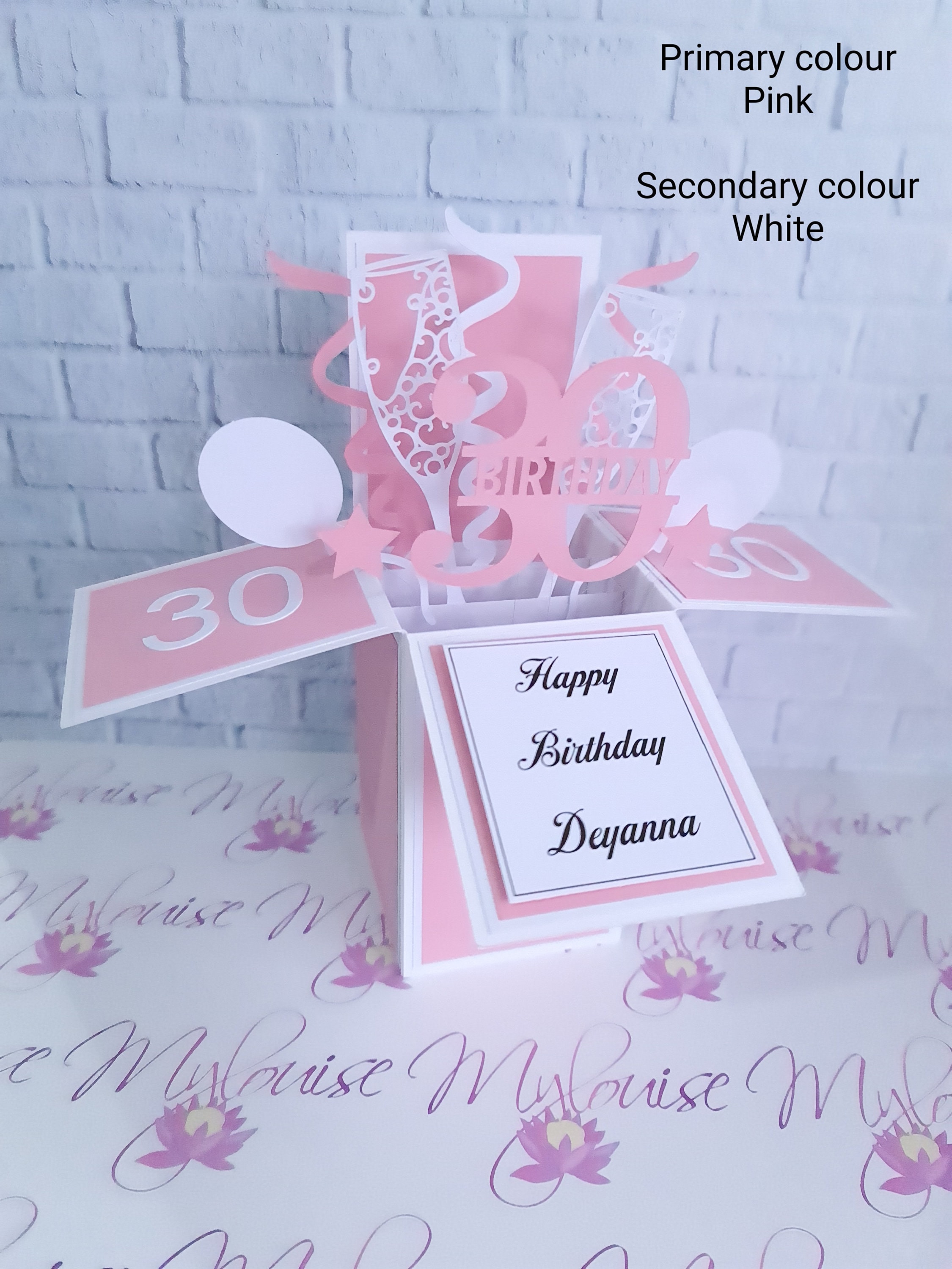 Personalised 30th Birthday Card Pop up in a Box Unique Greeting Card ...