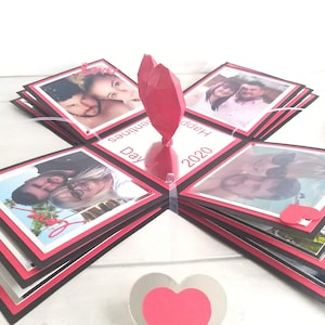 Personalisierte explodierende Foto-Box-Karte, einzigartige Überraschungs-Liebes-Herz-Box-Karte für Mama