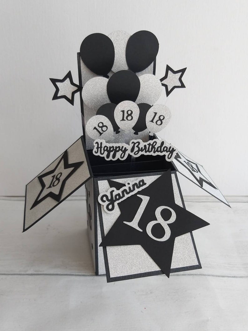 Personalised 18th Birthday Card Pop Up in a Box Unique Greeting Card