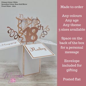 Carte personnalisée pour le 18e anniversaire de votre petite-fille, carte dorée dans une boîte, carte de voeux unique
