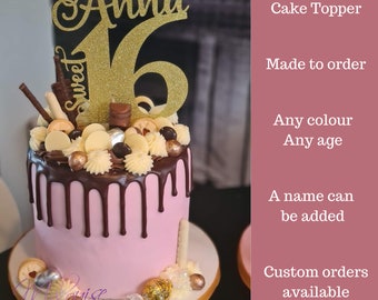 Buon Compleanno Buon Compleanno Torta Topper Personalizzato Nome Qualsiasi Numero Età Festa Di Compleanno Decorazione Anniversario Regalo Di - Foto 5