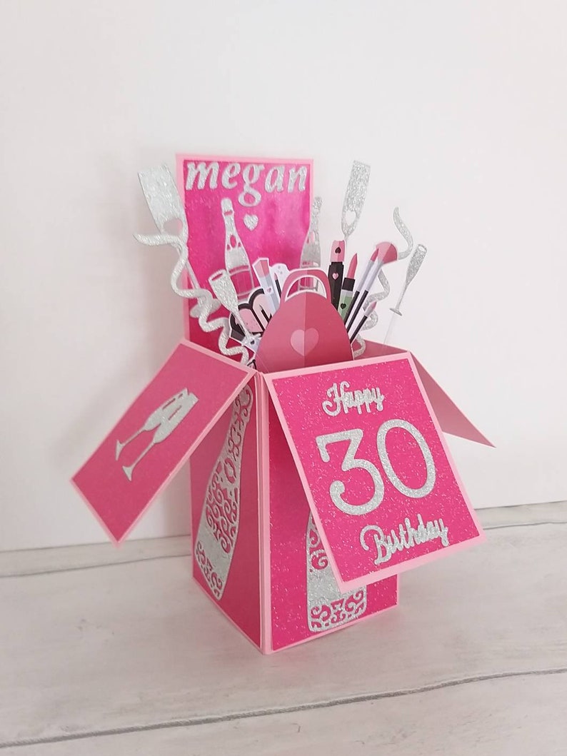 Custom Female birthday card Surprise Pop up box personalised | Etsy