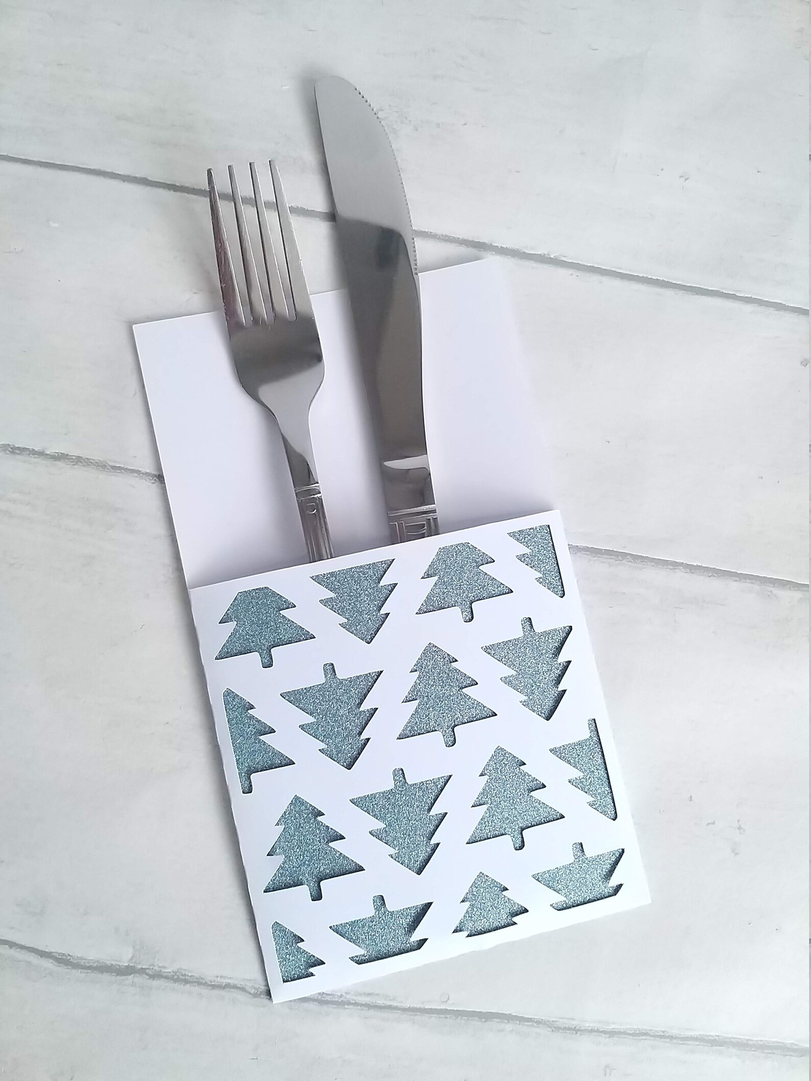 Custom Christmas Tree Cutlery Holder Table Decoration Setting Etsy