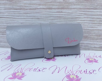 Funda personalizada para gafas de piel, funda para gafas de sol