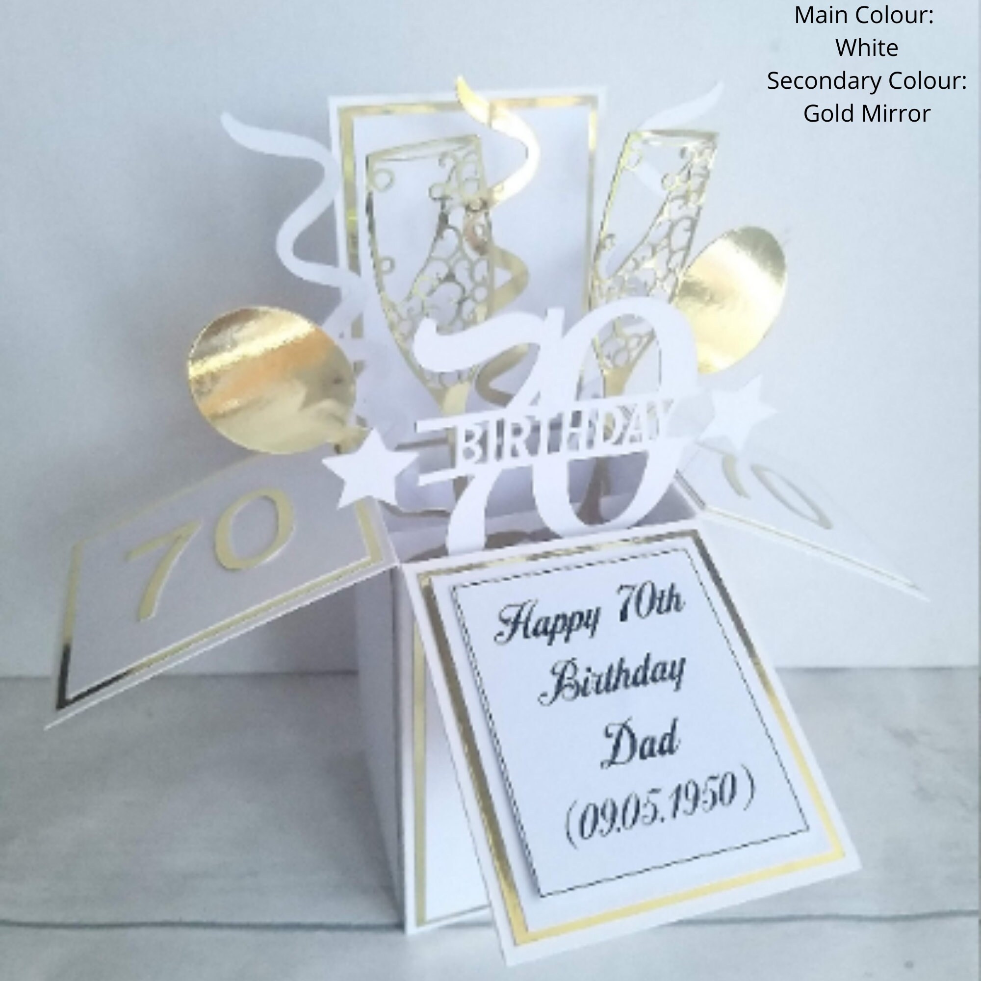 Personalised Pop up Happy 70th Birthday Card in a Box Unique - Etsy UK