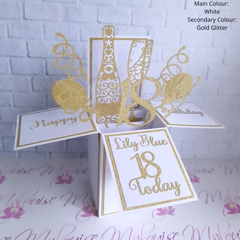 Personalised Pop Up Happy 18th Birthday Card in a Box, Unique Greeting Card 