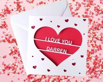 Personalised Valentines Card for Husband Wife Girlfriend Boyfriend