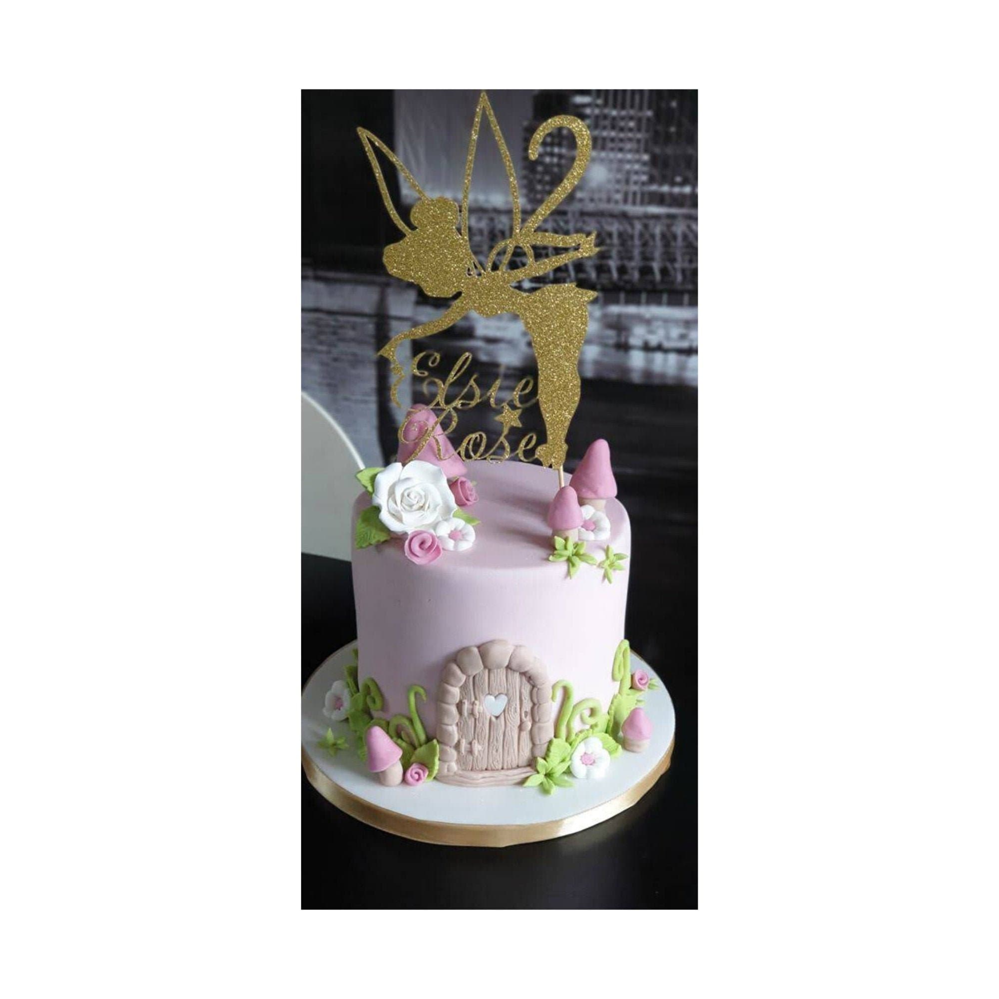 Lissielou Fairy Birthday Cake Topper Paillettes Carte Made in the UK