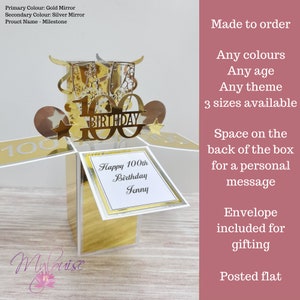 Personalised Gold 100th Birthday Card in a Box, Unique Greeting Card