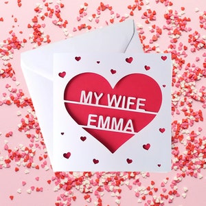 Carte de Saint-Valentin pour femme, carte Love My Wife, carte de Saint-Valentin pour petite amie