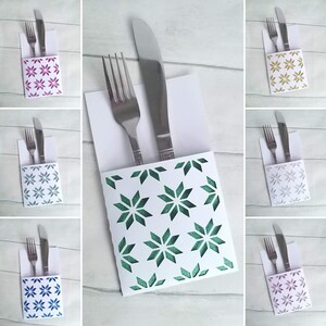 Custom Snowflake Christmas Cutlery Holder Table Decoration Setting