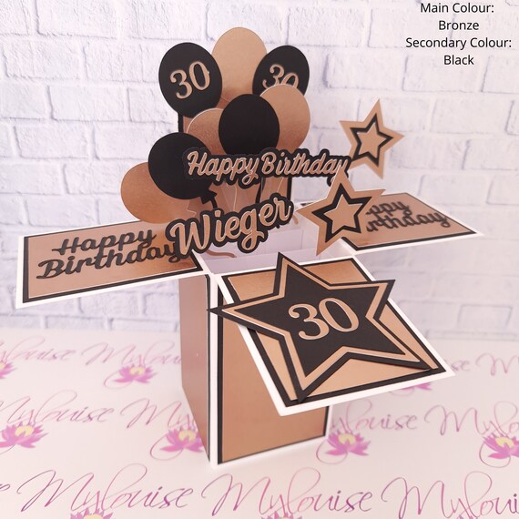 Personalised 30th Birthday Card Pop up in a Box Unique | Etsy UK