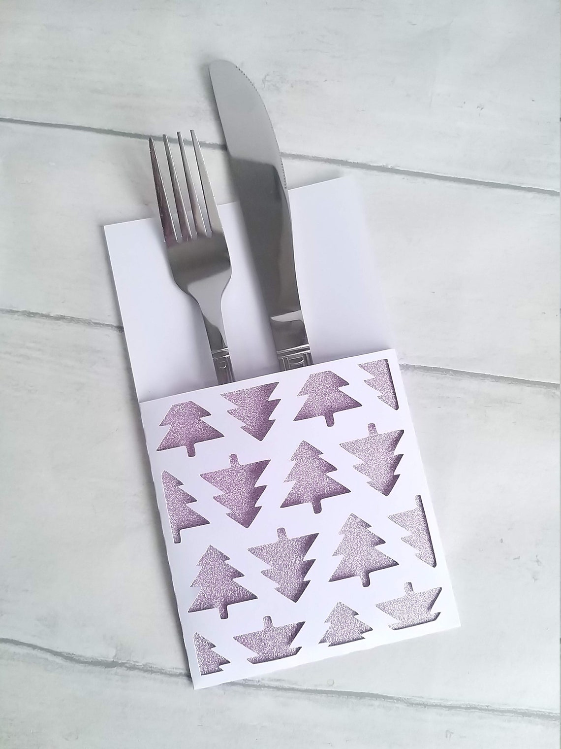 Custom Christmas Tree Cutlery Holder Table Decoration Setting Etsy