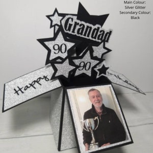 Carte d'anniversaire grand-père personnalisée dans une boîte, carte de voeux unique 80e 90e