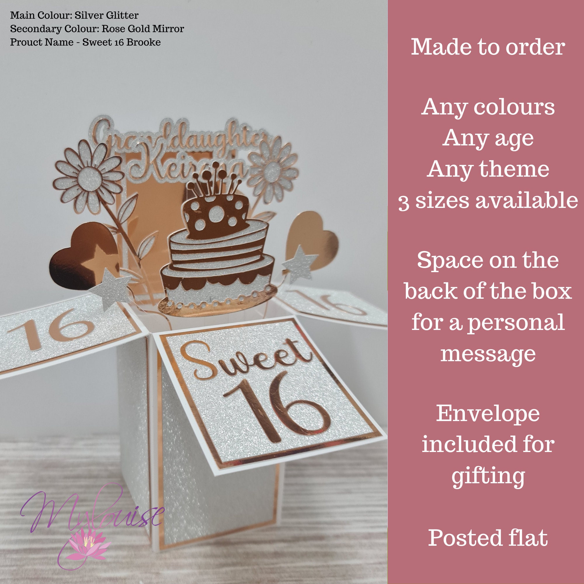 Anushka Bathroom Sex Video - Personalised Pop up Happy Sweet 16th Birthday Card in a Box - Etsy Canada