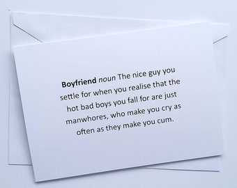 Mature Boyfriend Anniversary Card Rude Funny Naughty Sexy Card