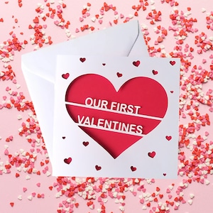 Romantisch Onze Eerste Valentijnskaart, Liefde Hart Vriend Vriendin Vrouw Man Kaart