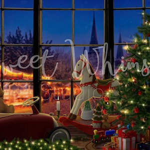 Weihnachten Digitale Kulisse | Weihnachten Spielzeug Laden Digitale Kulisse | Photoshop Digitale Hintergründe | Weihnachten | Composite Fotografie