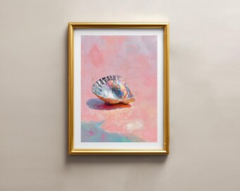 Seashell Coastal Wall Art, Trendy Beach House Decor (Digital Download)
