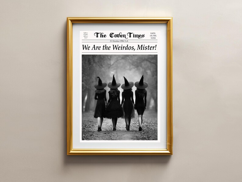 We Are the Weirdos Digital Print, Gothic Art Decor, Halloween Newspaper ...