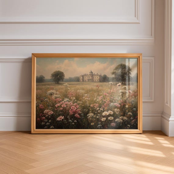 Pemberley Wall Art, Jane Austen Print, Pride and Prejudice Decor, Digital Download for Book Lovers, Grandmillenial Bookish Wall Art