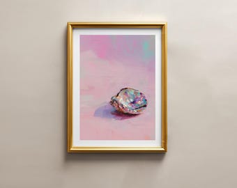 Seashell Wall Art, Vibrant Coastal Print (Digital Download)