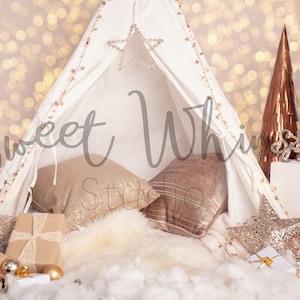 Christmas Bokeh Digital backdrop | Photoshop Digital Backgrounds | Christmas lights Backdrops | Composite Photography | Gold | Nutcracker