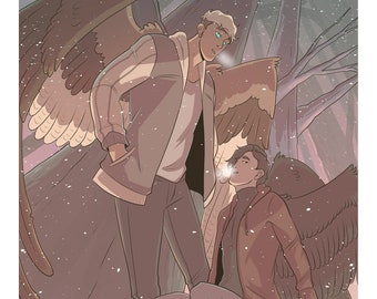 La impresión de la postal del árbol de invierno del webtoon croar