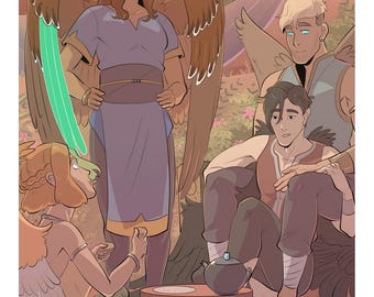 La pandilla de Webtoon Croaking en la tienda de té (impresión A4)