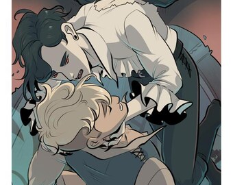 El Webtoon croante Drácula Halloween Bird Boys Imprimir