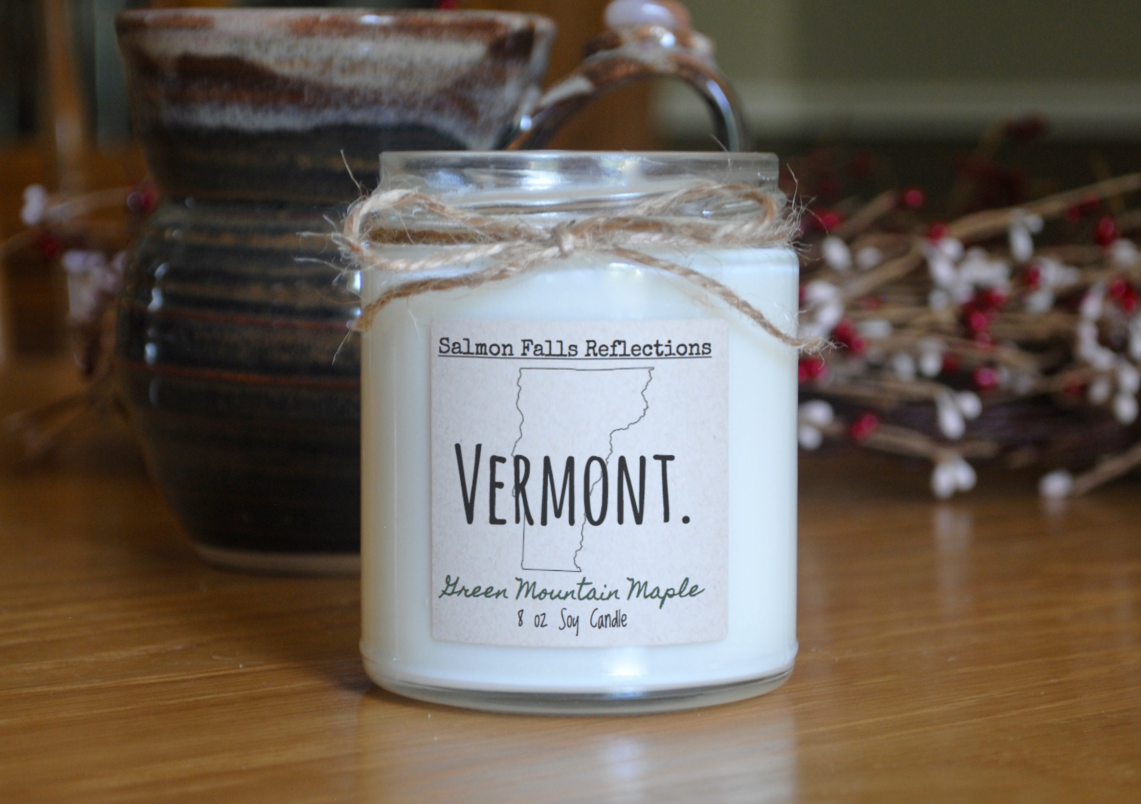 Scented Candles Vermont Maple Syrup State Candle Green Etsy