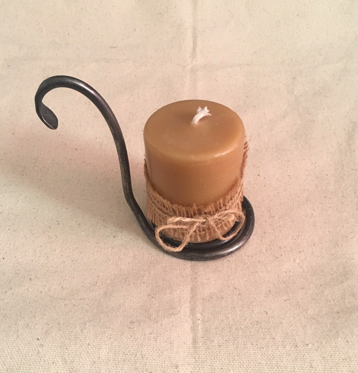 Pioneer blacksmith hand made beeswax candle holder Etsy