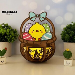 Lanterne oeuf panier Shadow Box SVG pour projets de bricolage Cricut, lanterne parfaite pour les décorations de Pâques