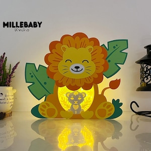 Lion Box 2 Shadow Box SVG für Cricut DIY-Projekte, perfekte Laterne für spezielle Tagesdekorationen