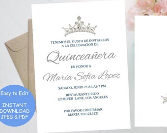 quinceanera invitation spanish etsy quinceanero invitations