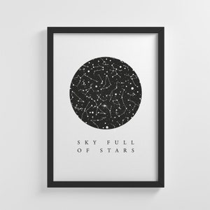 Mapa de la constelación de estrellas, póster sin marco, arte del espacio natural, impresión elegante, arte de pared moderno para el hogar, decoración de guardería, sala de estar/IC245