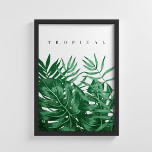 Tropical hojas exóticas sin marco cartel naturaleza arte impresión elegante hogar decoración pared arte vivero decoración sala de estar / IC100