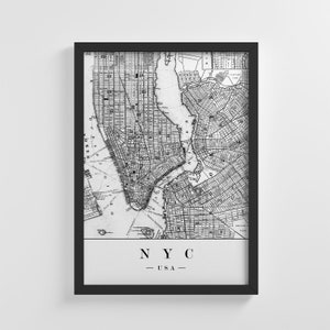 New York City kaart Frameless Poster illustratie Art Print stijlvolle huisdecoratie kunst aan de muur kinderkamer decoratie woonkamer | IC73