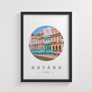 Cuba Havana Vintage City Frameless Poster Illustration Art Print Stylish Home Decoration Wall Art Nursery Decor Living Room | IC92