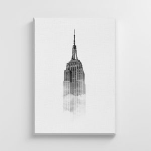 Empire State Building New York City Large Canvas City Building Art Print Stylish Home Decoration Wall Art Nursery Decor Living Room | IC179