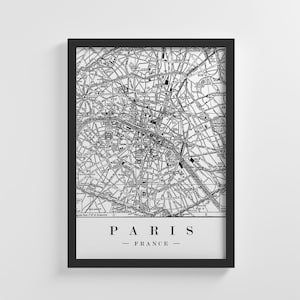 Francia Parigi Mappa Poster senza cornice illustrazione arte stampa elegante decorazione domestica parete arte Nursery Decor Living Room | IC71