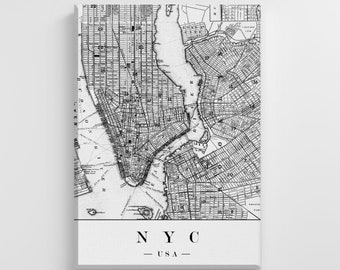 New York NY City Map Large Canvas Illustration Art Print Stylish Home Decoration Wall Art Nursery Decor Living Room | IC73