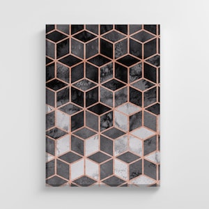 IC3 Geometric Black /& Gold Texture Cubes Watercolor Frameless Poster Art Print Home Wall Art Nursery Decor Perfect Gift