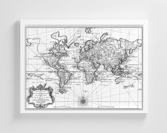 Vintage Medieval World Map Frameless Poster Illustration Art Print Stylish Home Decoration Wall Art Nursery Decoration Living Room | IC84