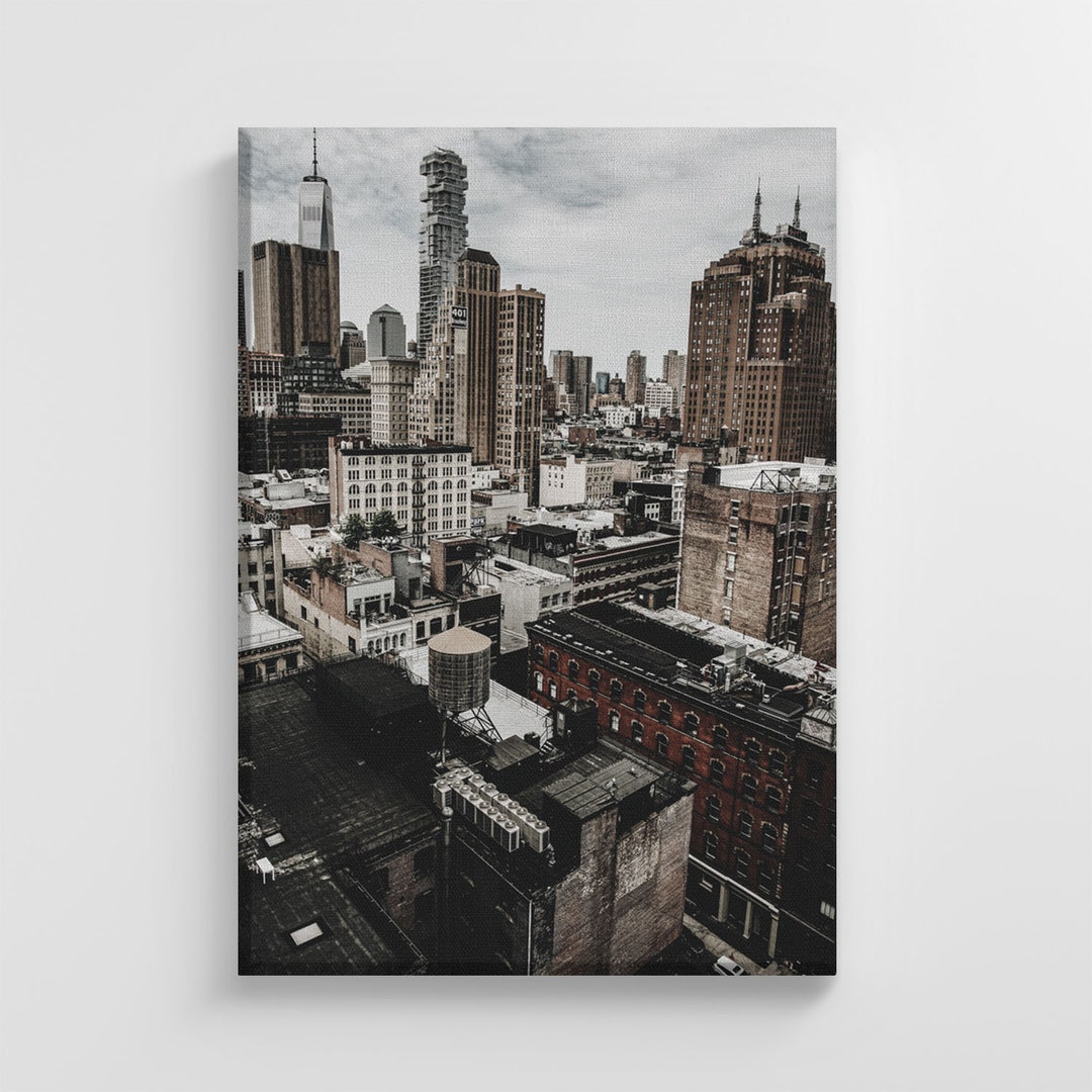 Urban Cityscape City Downtown Sky Large Canvas City Art Print Etsy