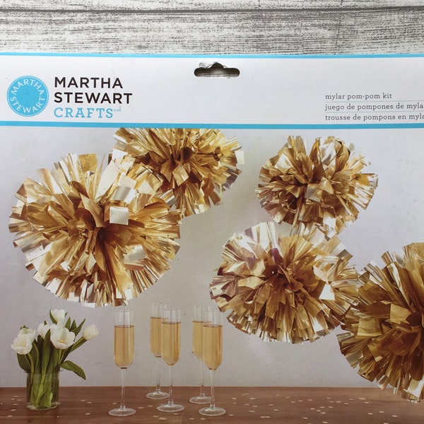 Mylar Pom Pom Kit Martha Stewart Crafts Gold Hanging Party Decoration Kit