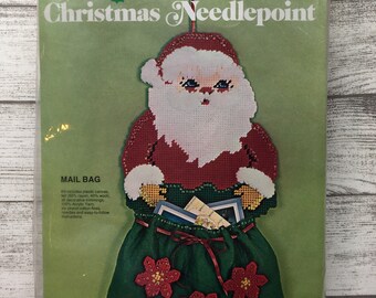 Bucilla Santa's Mail Bag Christmas Card Holder Jeweled Felt Plastic Canvas Needlepoint Kit