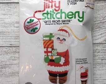 Fabric Christmas Trees Set of Three 3-D Christmas Tree Ornaments On Sale Yours Truly Ornament Kit Vintage 1978 and Sealed